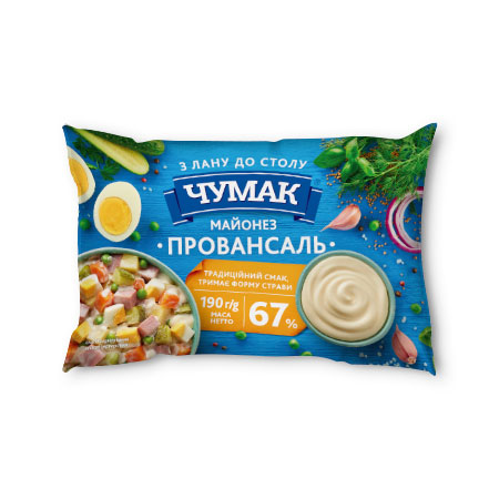 Чумак Майонез Провансаль 67%, ПУ 190г : Чумак